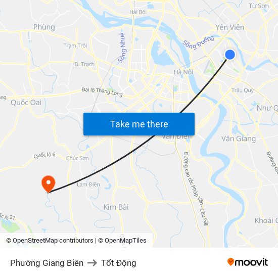 Phường Giang Biên to Tốt Động map