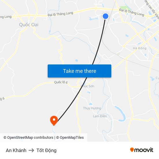 An Khánh to Tốt Động map