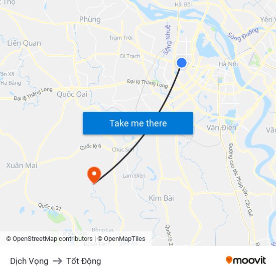 Dịch Vọng to Tốt Động map