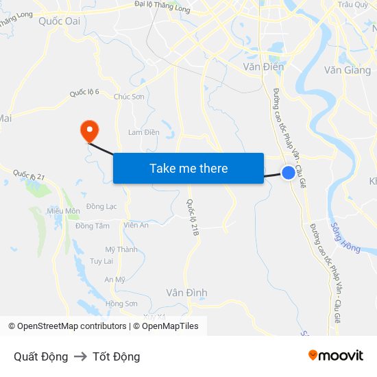 Quất Động to Tốt Động map