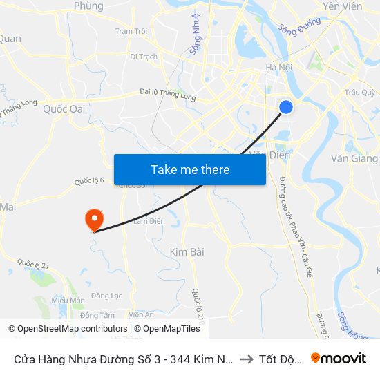 Cửa Hàng Nhựa Đường Số 3 - 344 Kim Ngưu to Tốt Động map