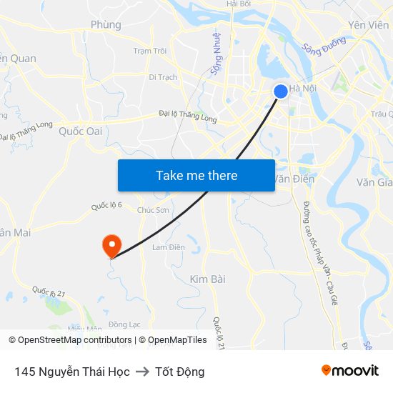 145 Nguyễn Thái Học to Tốt Động map
