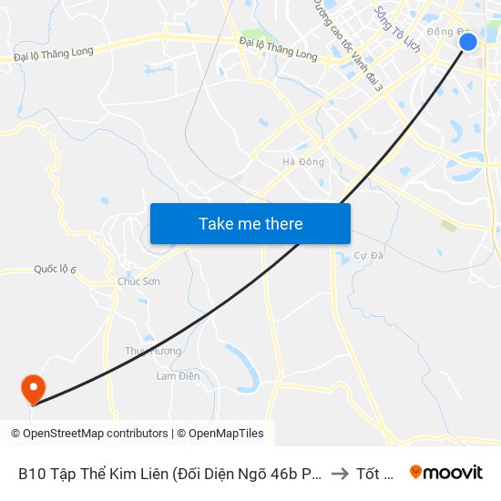 B10 Tập Thể Kim Liên (Đối Diện Ngõ 46b Phạm Ngọc Thạch) to Tốt Động map