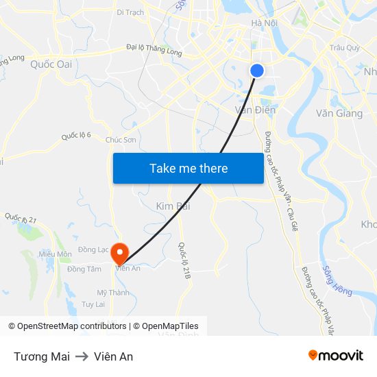 Tương Mai to Viên An map