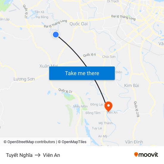 Tuyết Nghĩa to Viên An map