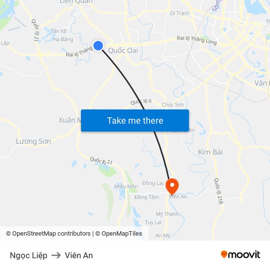 Ngọc Liệp to Viên An map