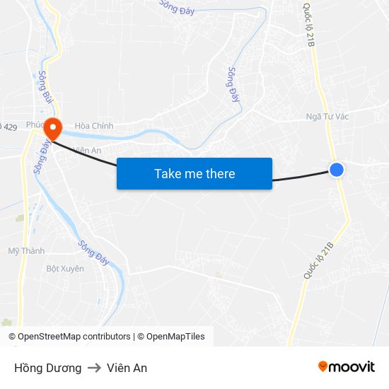 Hồng Dương to Viên An map