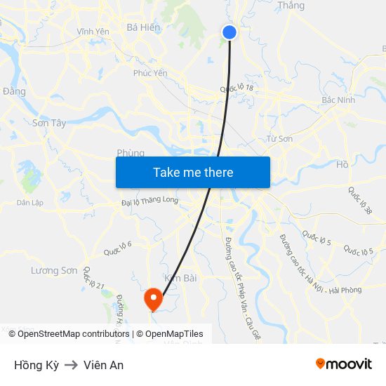 Hồng Kỳ to Viên An map