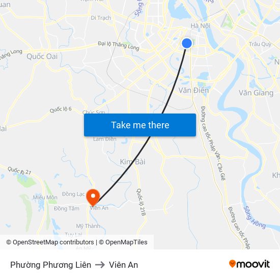 Phường Phương Liên to Viên An map