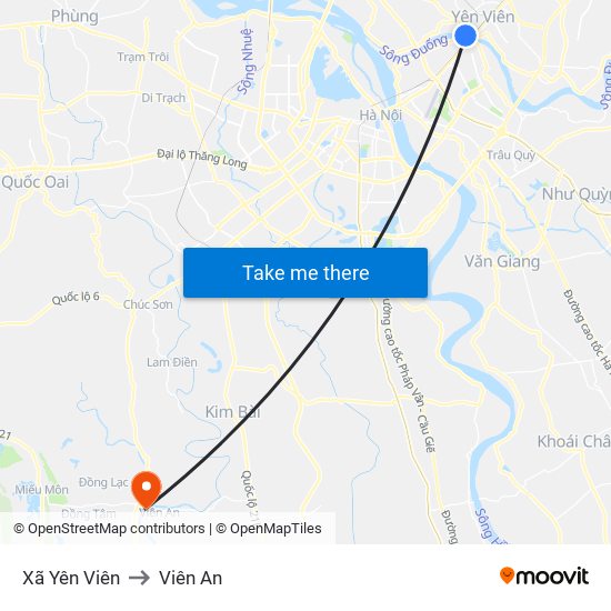 Xã Yên Viên to Viên An map