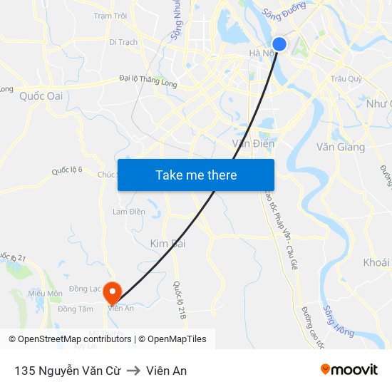 135 Nguyễn Văn Cừ to Viên An map