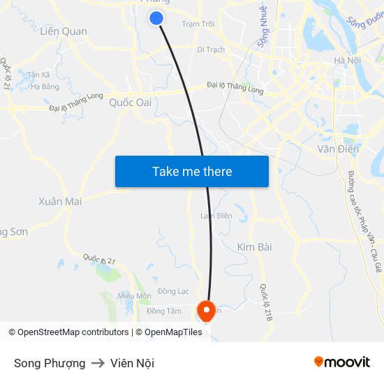 Song Phượng to Viên Nội map