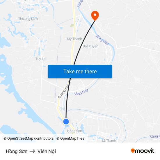 Hồng Sơn to Viên Nội map