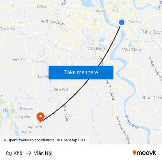 Cự Khối to Viên Nội map