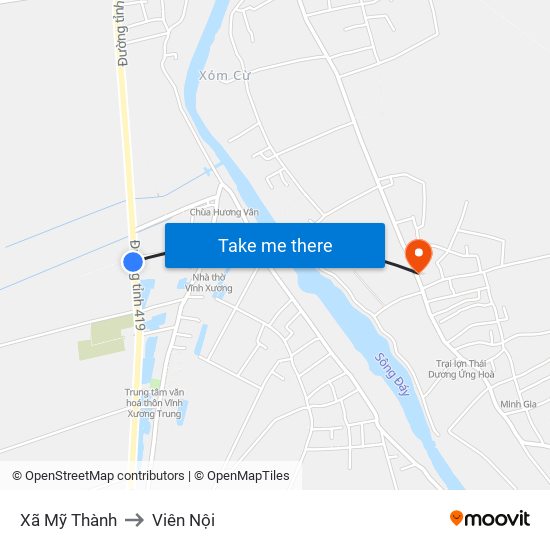 Xã Mỹ Thành to Viên Nội map