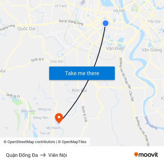 Quận Đống Đa to Viên Nội map