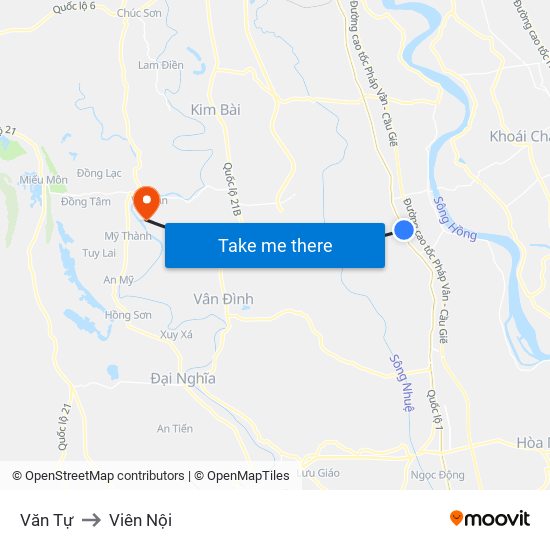 Văn Tự to Viên Nội map
