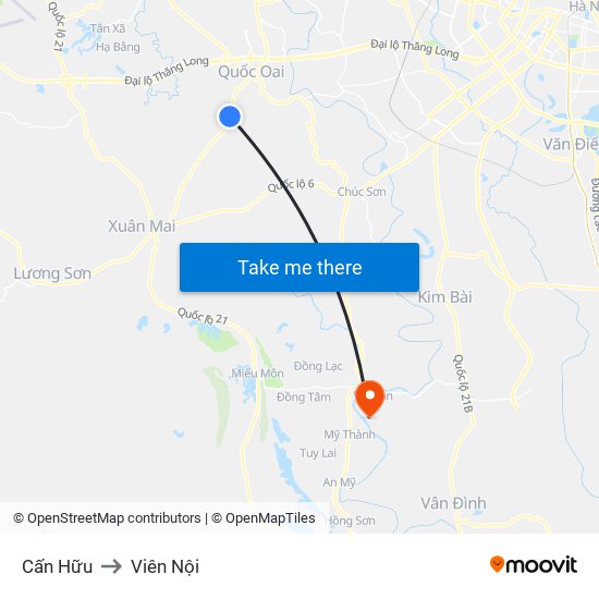 Cấn Hữu to Viên Nội map