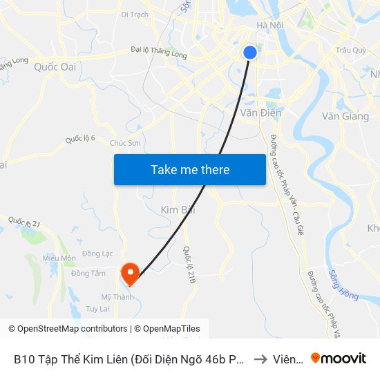 B10 Tập Thể Kim Liên (Đối Diện Ngõ 46b Phạm Ngọc Thạch) to Viên Nội map