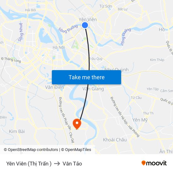 Yên Viên (Thị Trấn ) to Vân Tảo map