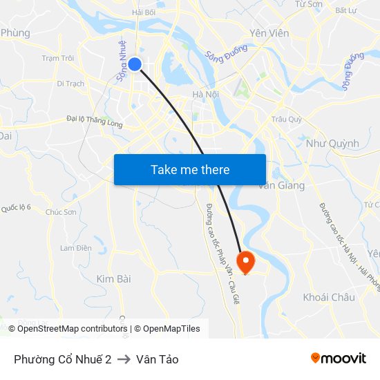 Phường Cổ Nhuế 2 to Vân Tảo map