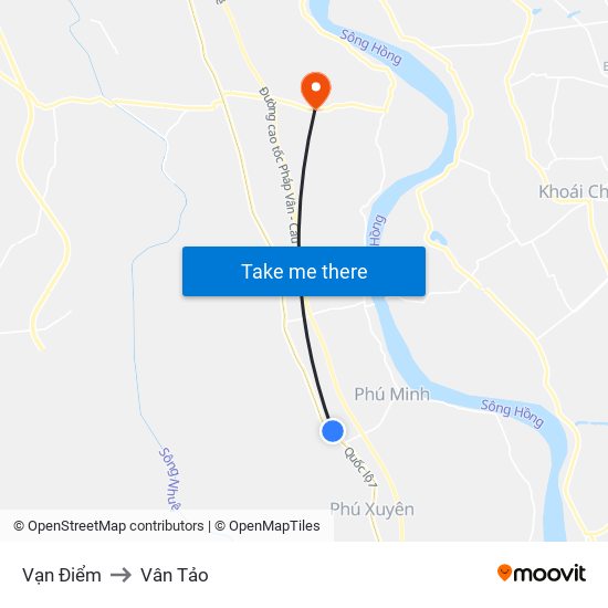 Vạn Điểm to Vân Tảo map