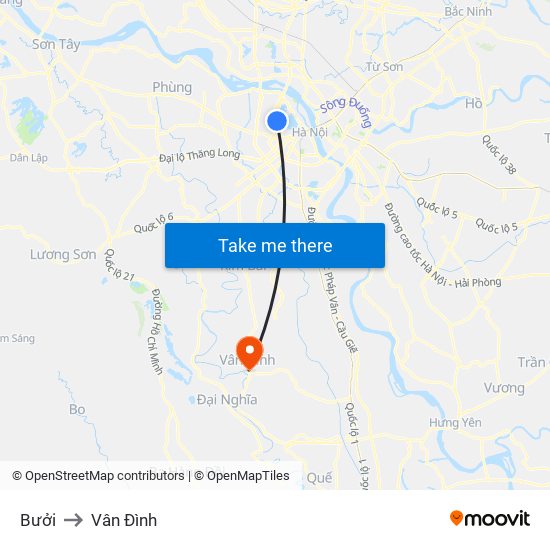 Bưởi to Vân Đình map