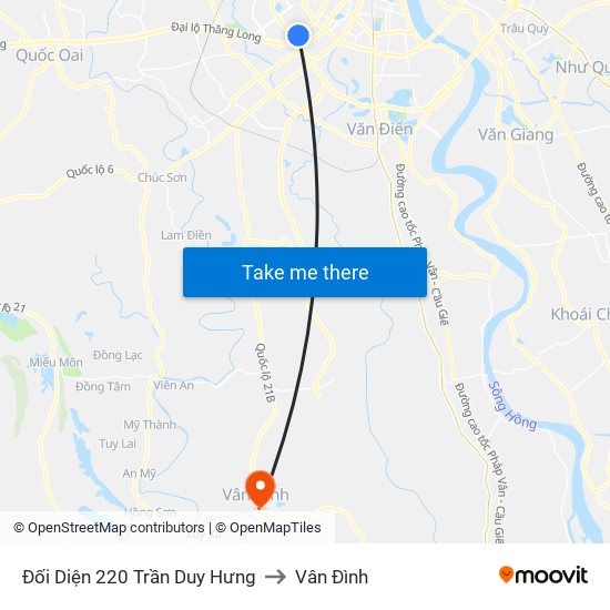 Đối Diện 220 Trần Duy Hưng to Vân Đình map