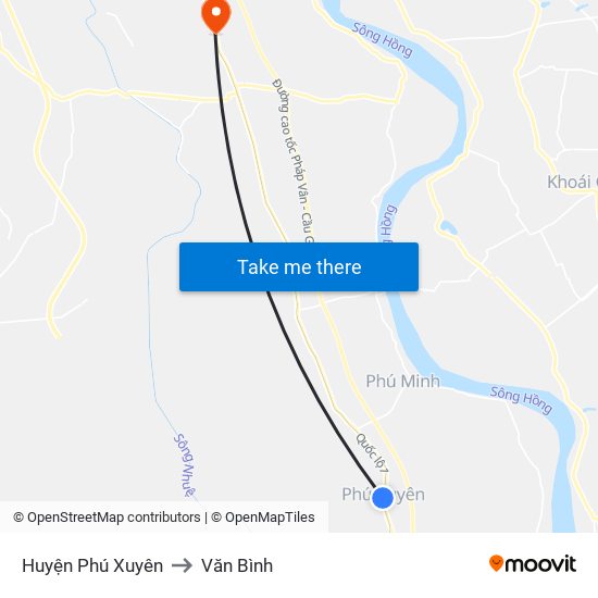 Huyện Phú Xuyên to Văn Bình map