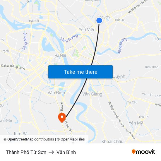 Thành Phố Từ Sơn to Văn Bình map