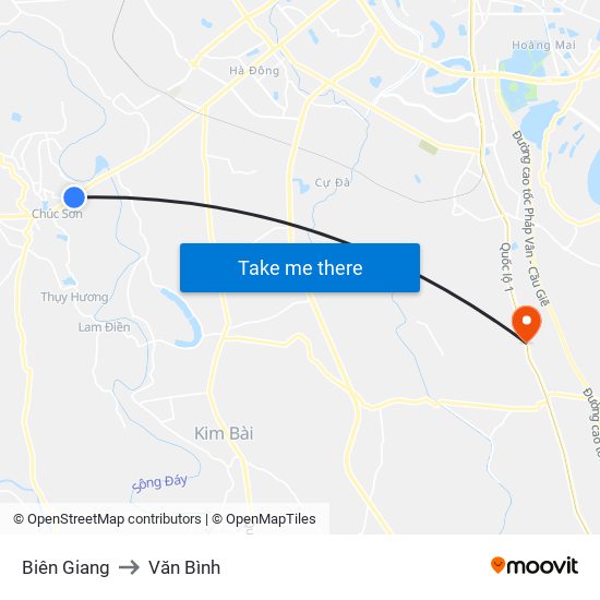 Biên Giang to Văn Bình map