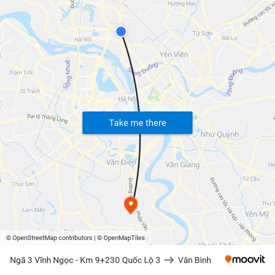 Ngã 3 Vĩnh Ngọc - Km 9+230 Quốc Lộ 3 to Văn Bình map