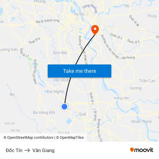 Đốc Tín to Văn Giang map