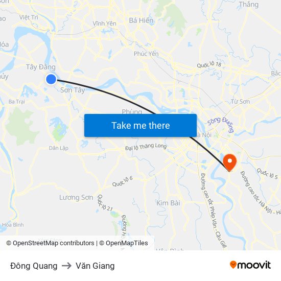 Đông Quang to Văn Giang map