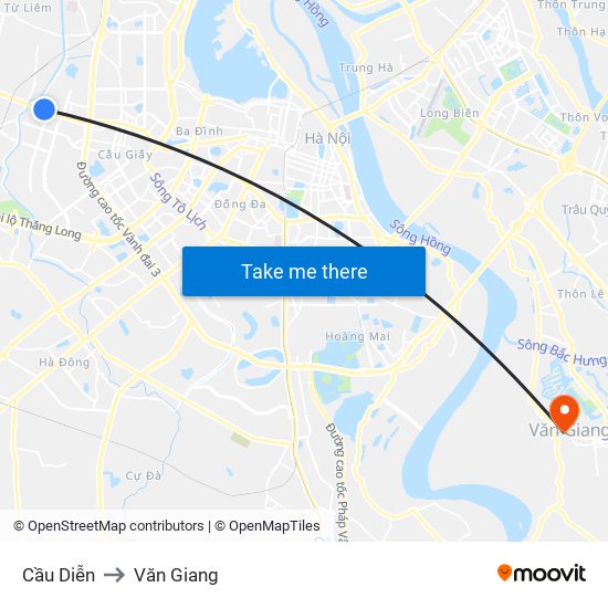 Cầu Diễn to Văn Giang map