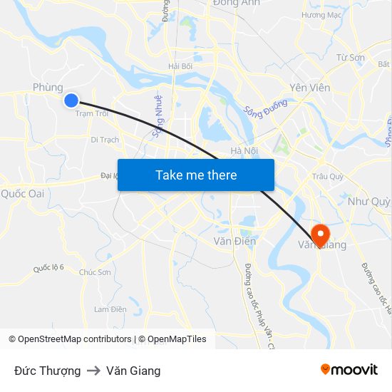 Đức Thượng to Văn Giang map