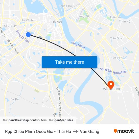 Rạp Chiếu Phim Quốc Gia - Thái Hà to Văn Giang map