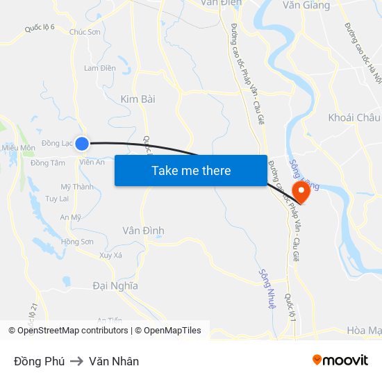 Đồng Phú to Văn Nhân map
