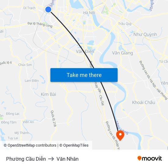 Phường Cầu Diễn to Văn Nhân map