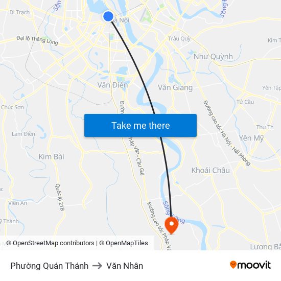 Phường Quán Thánh to Văn Nhân map