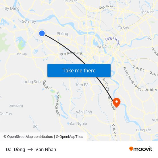 Đại Đồng to Văn Nhân map