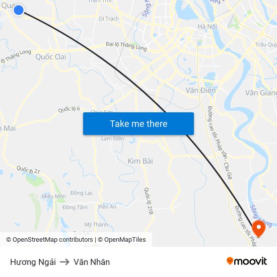 Hương Ngải to Văn Nhân map