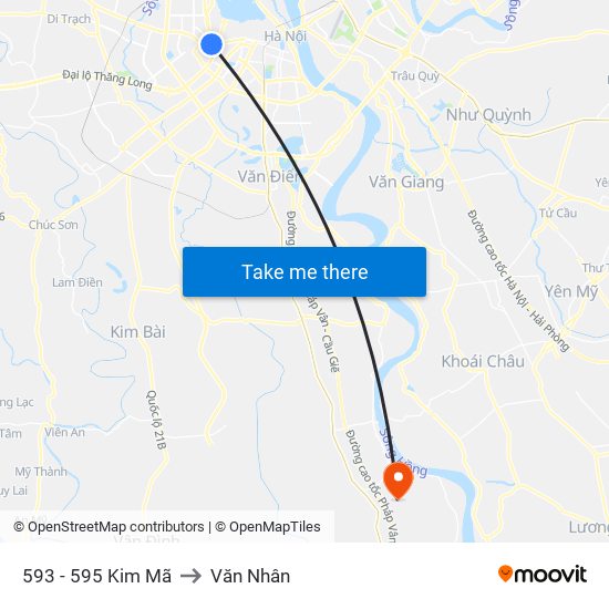 593 - 595 Kim Mã to Văn Nhân map