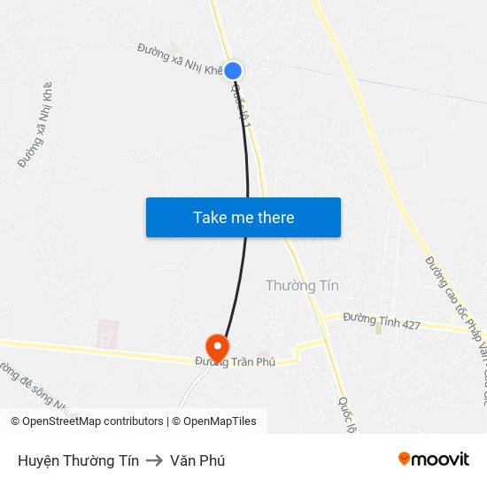 Huyện Thường Tín to Văn Phú map