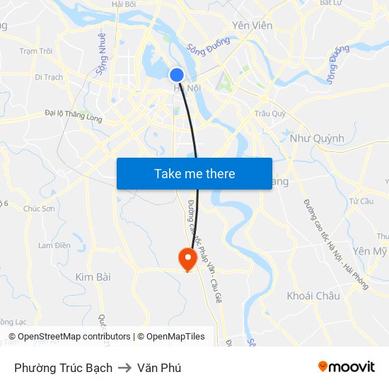 Phường Trúc Bạch to Văn Phú map