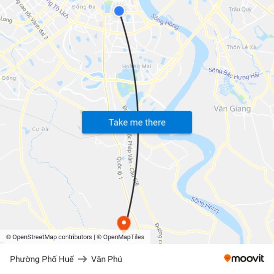 Phường Phố Huế to Văn Phú map