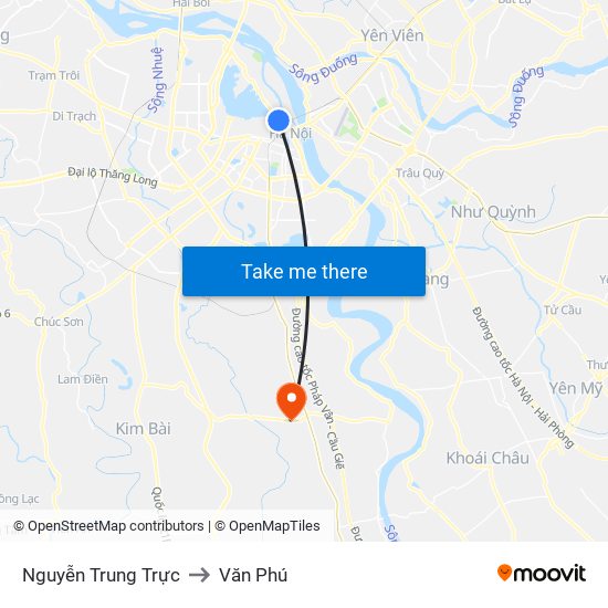 Nguyễn Trung Trực to Văn Phú map