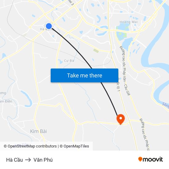 Hà Cầu to Văn Phú map