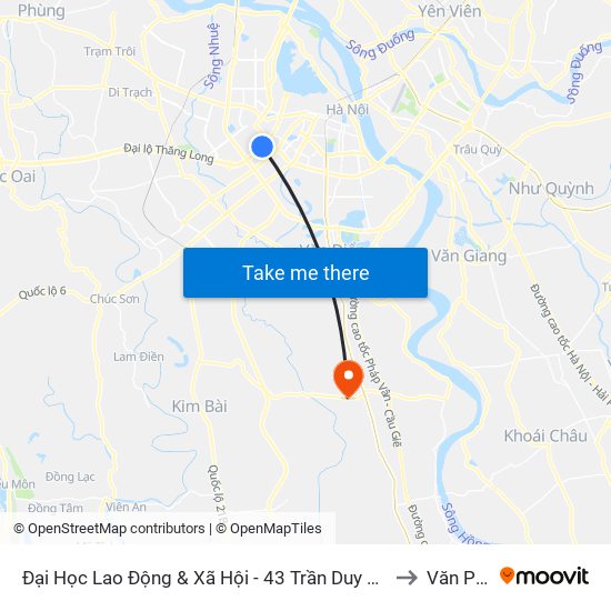 Đại Học Lao Động & Xã Hội - 43 Trần Duy Hưng to Văn Phú map