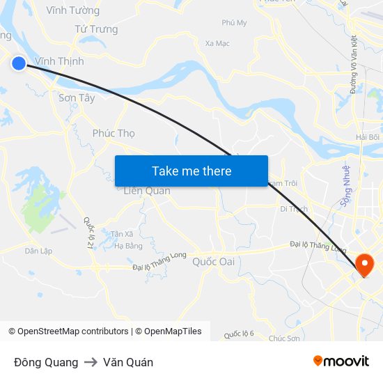 Đông Quang to Văn Quán map